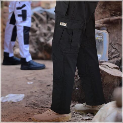 Mens Tactical Pants Elasticated Waist Lightweight Work Pants for Men Construction Boot Cut Relaxed Fit Cargo Pants in Saudi Arabia