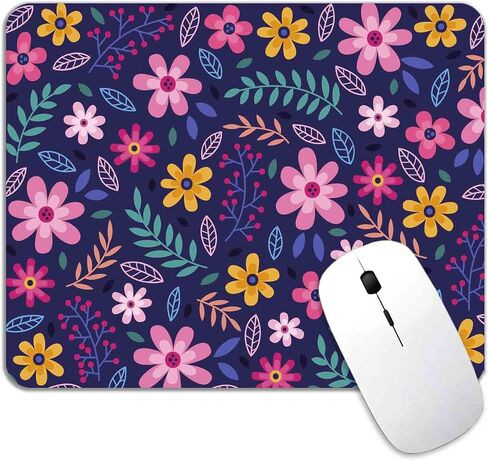 Mouse Pad, White & Gold Mandala Pattern Rectangular Mouse Mat, Non-Slip Rubber Mousepad Suitable for Girls and Ladies Computer Laptop Office, The Best Gift, 9.5 X 7.9 Inch, White & Gold Print in Saudi Arabia