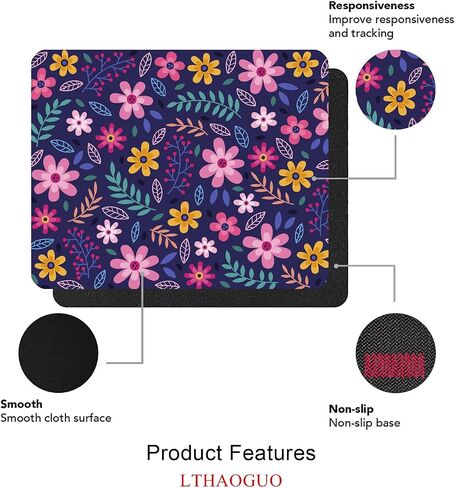 Mouse Pad, White & Gold Mandala Pattern Rectangular Mouse Mat, Non-Slip Rubber Mousepad Suitable for Girls and Ladies Computer Laptop Office, The Best Gift, 9.5 X 7.9 Inch, White & Gold Print in Saudi Arabia