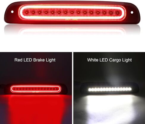 3rd Third Brake Lights Compatible with F250 F350 F450 F550 Super Duty 1999-2016/for Ranger 1995-2011/for Explorer Sport Trac 2001-2005 With Strobe Function and LED Cargo Lamp(Smoked Len) in Saudi Arabia