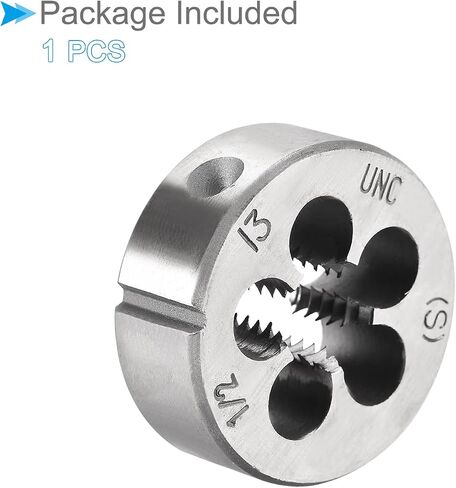 Round Threading Dies, 1/2-13 UNC Thread, 9SiCr Alloy Tool Steel Screw Milling Tools - (Applications: for Machine Thread Repair), 1-Piece in Saudi Arabia
