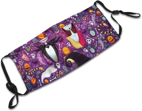 قناع وجه أنيق من Melillah Christmas Skellington مع مرشحات قابلة للاستبدال، قناع الكربون المنشط للحفلات والسفر اليومي قطعة واحدة in Kuwait