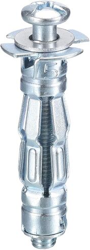 M5x37mm Hollow Wall Anchors - 20 Pack - Good for Hollow Wall Plaster Walls - Carbon Steel Hollow Drywall Anchors Screws, Silver in Saudi Arabia