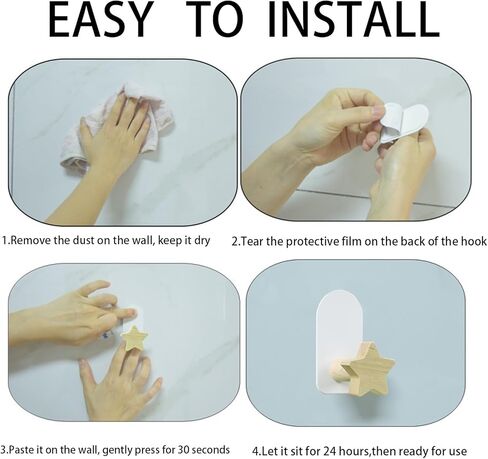 8 قطع خطافات على شكل زهرة، خطافات ديكور لغرفة الأطفال، خطافات معطف خشبية، خطاف حائط لاصق لتعليق المعطف والملابس والقبعة والمحفظة والمناشف in Kuwait