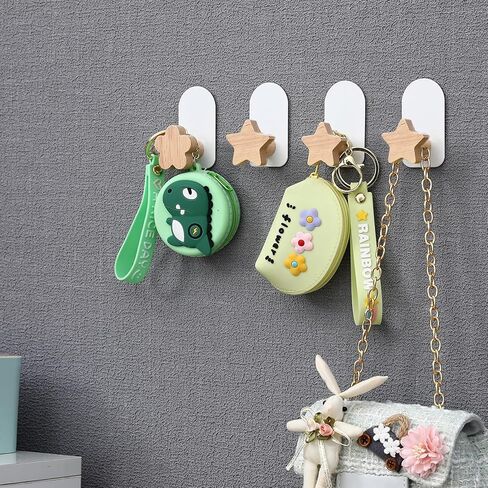 8 قطع خطافات على شكل زهرة، خطافات ديكور لغرفة الأطفال، خطافات معطف خشبية، خطاف حائط لاصق لتعليق المعطف والملابس والقبعة والمحفظة والمناشف in Kuwait