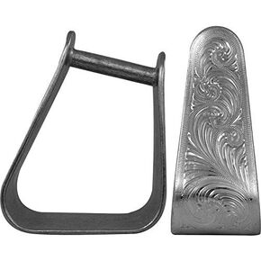 Angled Engraved 3in Roper Stirrup