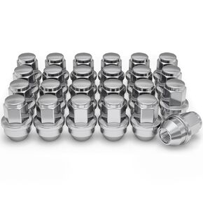 White Knight M14 x 1.50 Lug Nuts for Ford F-150 (2015 - current) | Mach-E | Transit | Expedition and Lincoln Navigator, Factory Style Black Chrome Extra Bulge Acorn – WN00809BK-24AM (24 Pack)
