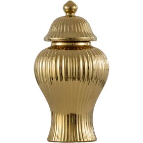 Decorative Ceramic Ginger jar with lid Storage jar Table Center vase, Decorative Ceramic vase for Home Decor (Silvery, Small)