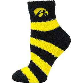 DB Fan Gear Iowa Hawkeyes NCAA Stripe Fuzzy Sleep Socks