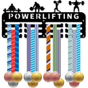 CREATCABIN Crown Medal Holder Running Medal Hanger Display Rack Sports Metal Hanging Awards Iron Small Mount Decor for Wall Home Race Running Marathon Medalist Black 11.4 x 5.1 Inch-Keep Calm and Run