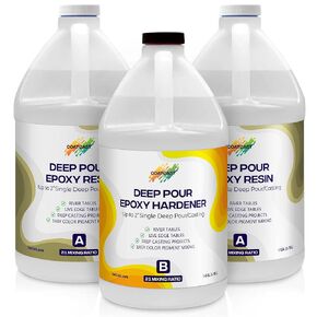 Deep Pour Epoxy Resin 3 Gallon Kit – for Casting up to 4 Inches Deep | 2:1 Mixing Ratio | Water Clear, No Bubbles, Self-Leveling | Perfect for River Tables, Casting Large Objects and More