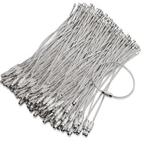 150 Pieces Wire Keychain Cable Stainless Steel Key Rings Loop Wire Cable Braided Steel Key Chain