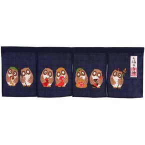Made in Japan Noren Curtain Tapestry Sevens Owl