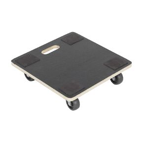 Vestil HDOS-SQ-1616-400 Hardwood Square Dolly Deck 16 in. x 16 in. x 4 in. 400 Lb. Capacity Black