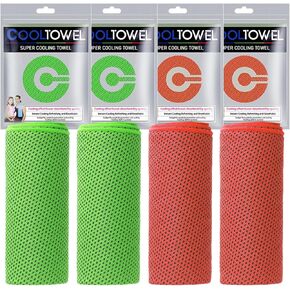 4Pack Cooling Towel 40"x12" Ice Towel for Neck, Microfiber Cool Towel, Soft Breathable Chilly Towel for Yoga, Sports, Golf, Gym, Camping, Running, Fitness, Workout (Dark Blue/Dark Grey)
