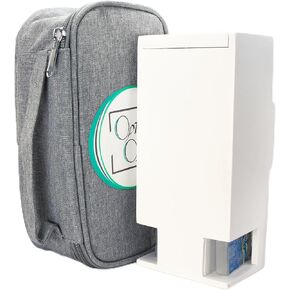 Mini Daily Contact Lens Organizer, Dispenser, & Storage - Travel Contact Lens Case - Universal for All Brands DailyLens (White Bamboo) - Organizer for disposable dailies with carrying case
