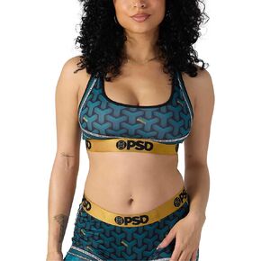 PSD Women's Luxury Print Sports Bra - Racerback Sports Bras for Women with Breathable Microfiber Fabric