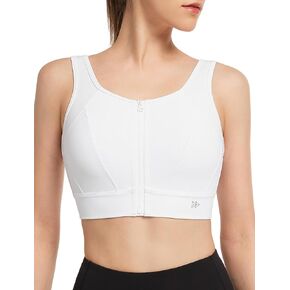 Yvette Adjustable Zip Front Sports Bras for Women High Support Impact Large Bust Supportive Sports Bra for Running