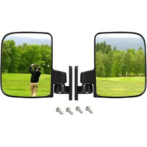 Golf Cart Side Mirrors for Club Car EZ-GO Yamaha and other 180°Adjustable Folding Wide-Angle Side View Mirror