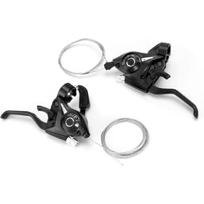 Bicycle Gear Lever Set, Mountain Bike Gear Lever Brake Gear Lever Bicycle Gear Lever Brake Lever (3x7 21 Speed) for Mountain Bike, Road Bike, MTB, BMX