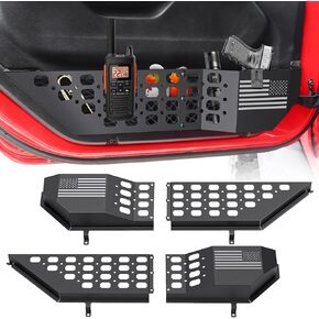 Metal Front Door Pocket Storage Box for Jeep Wrangler JL JLU 4XE 2018-2023 & Gladiator JT 2020 2021 2022 2023 2023 Accessories Door Storage Organizer Molle Panels (2PCS)