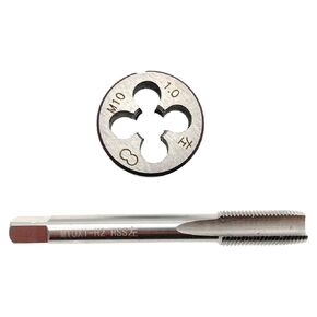 M10x1 Metric Tap Die Set LH Left Hand M10 x 1 Thread Tap and Die Tool Straight Fluted Machine Threading, M10x1 Tap & Die LH Machine Screw Tool M10 x 1 Tap Die LH Cutting