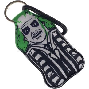 Beetlejuice Keychain with Hand Sanitizer Bottle Holder