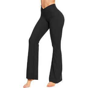 CLOZOZ سراويل اليوغا المضيئة للنساء سراويل عالية الخصر من Bootcut سراويل غير رسمية على شكل حرف V