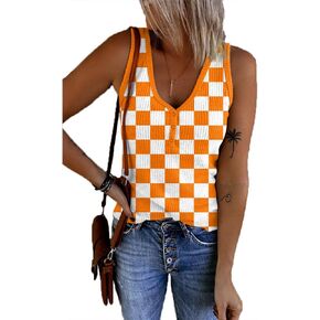 Tennessee Apparel Women Orange Plaid Shirt Gameday Outfits for Football Mom Volunteer Shirt Fan