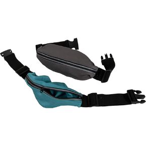 Hip Pack, Adjustable No-Bounce Hydration Belt for Men and Women, Running Fanny Pack with Secure Zipper Pocket, Teal and Gray