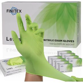 FINITEX Nitrile Disposable Latex Free Gloves Green - 3.5mil 1000PCS Powder Free Gloves Cleaning Medical Exam Food Gloves (Green (Large 1000))