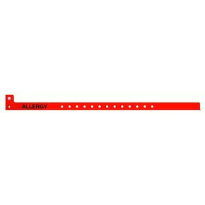 WBCNAA-5 Sentry Alert Wristband, Poly, "Allergy" Pre-Printed, State Standardization 1/2" x 13", Adult/Pedi, Red (Pack of 500)