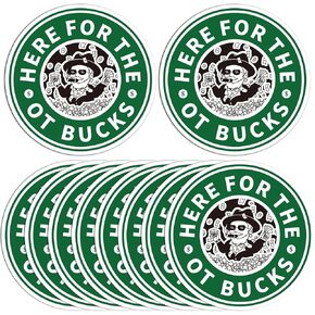 10pcs Here for The OT Bucks, 2in Funny Hard Hat Stickers Creative Work Meme Sticker for Adult Waterproof Bumper Decal for Kindle Car Helmet Tool Box Water Bottle Laptop Skateboard