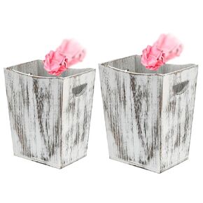 2 Pack Trash Bin Wooden Waste Basket Office Trash Can Bedroom Garbage Can Decorative Wood Bathroom Accessories Trash Can for Office Near Desk, Bedroom, Bathroom, Living Room, Kitchen, RV (Brown)