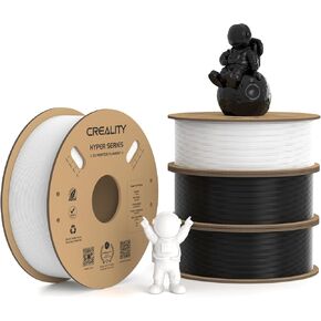 Creality Hyper PLA Filament 1.75mm Black & White 4KG, 30-600mm/s High Speed PLA 3D Printer Filament, 4 Pack 1kg Spool(2.2lbs) PLA, Dimensional Accuracy +/-0.02mm, Fit Most FDM 3D Printer