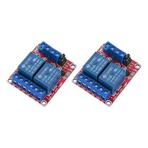 2 Pcs DC 12V Relay Module 2 Channel Relay Switch with Opto Isolated High/Low Level Trigger