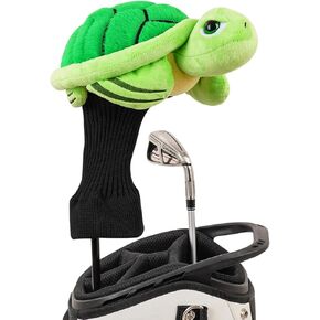 Golf Club Covers for Woods and Drivers Funny Driver Headcover Animal Golf Club Head Covers Golf Gifts for Men Women Plush (Turtle for Driver)
