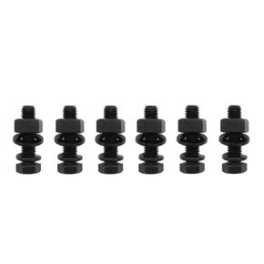 LBY 6 Sets 1/2-13×2'' Hex Head Screws Bolts(Fully Threaded), Nuts(Heavyd), Flat & Lock Washers Kit, Alloy Steel (Black)