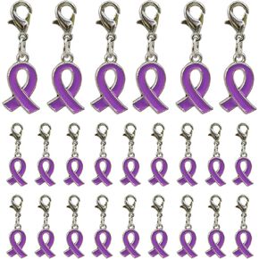 50 pieces Breast Cancer Awareness Pink Ribbon Pendant Charms for Breast Cancer Support Jewelry Making