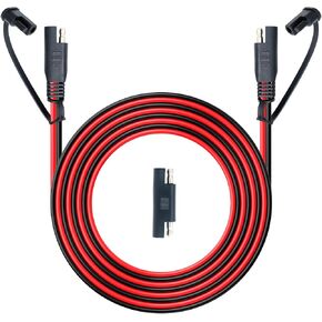 SAE to SAE Extension Cable 12AWG 20FT, SAE Extension Cable Quick Disconnect Connector with SAE Polarity Reverse Adapter Trolling Motor RV Battery Motorcycle Cars Tractor (12AWG 20FT)
