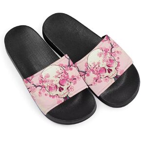 Women's Casual Single Band Flat Slippers, Novelty Patten Open Toe Slides Sandal Comfortable Soft Sole House Slippers