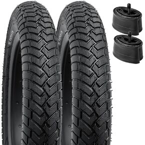 YUNSCM 2-PCS 16x1.95/40-305 Bike Tires and 16" Bike Tubes Shrader Valve Compatible with Road Bike 16x1.75 16x1.90 16x1.95 16x2.0 Bicycle Tires and Tubes (P-1199)