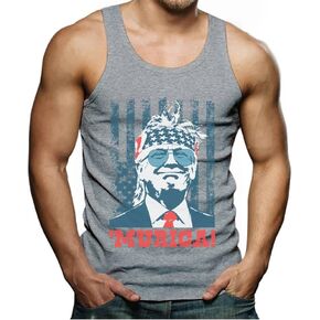 Trump Tank Top Men Team Murica American Flag MAGA Memorial Day USA Merica 4th of July Mens Patriotic Tops XX-Large Black