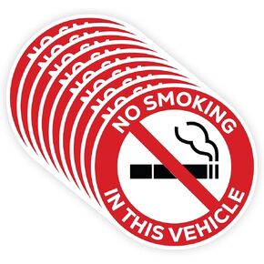 | No Smoking Stickers for Vehicles (9 Pack), 2x2 – Durable, Waterproof Vinyl Car Stickers – Perfect No Smoking Sign for Car, Trucks, and Other Vehicles.