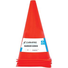 Champro Marker Cone Plastic, Set of 4 (Orange, 9-Inch)