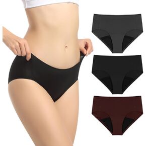 Incontinence Underwear for Women Washable Leak Proof Underwear Womens Incontinence Briefs Absorbent Leakproof Panties for Mild Incontinence Postpartum Bladder Leakage 50ml 3pcs 3colors-2XL