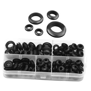 105pcs Wire Rubber Grommet Small stem Silicone Rubber Grommets Rubber Grommet kit Cable Grommet Glass cooktop Repair kit Bowl for Holes Rubber Gasket