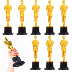 8 PCS Golden Award Trophies, 6 inch Small Gold Statues Trophies, Winner Trophy for Birthday Parties, Celebrations, Anniversaries, Giveaways, Sports Awards, Competition