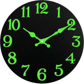 Luminous Wall Clock, 12'' Silent Non-Ticking 3D Numbers Wall Clocks Battery Operated, Modern Style Glass Illuminated Wall Clock Decorative for Kitchen, Home, Bedrooms, Office