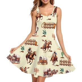 TOADDITDO Womens Summer Sleeveless Tank Dress with 2 Side Pockets XS-4XL Plus Size